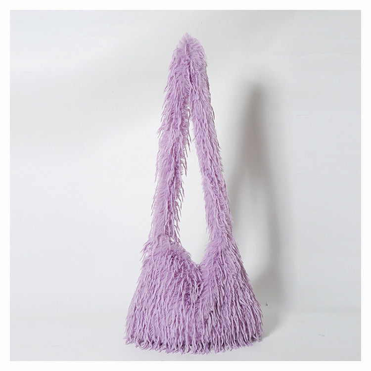 Women's Furry Tassel Plush Female Korean Style Shoulder Bags