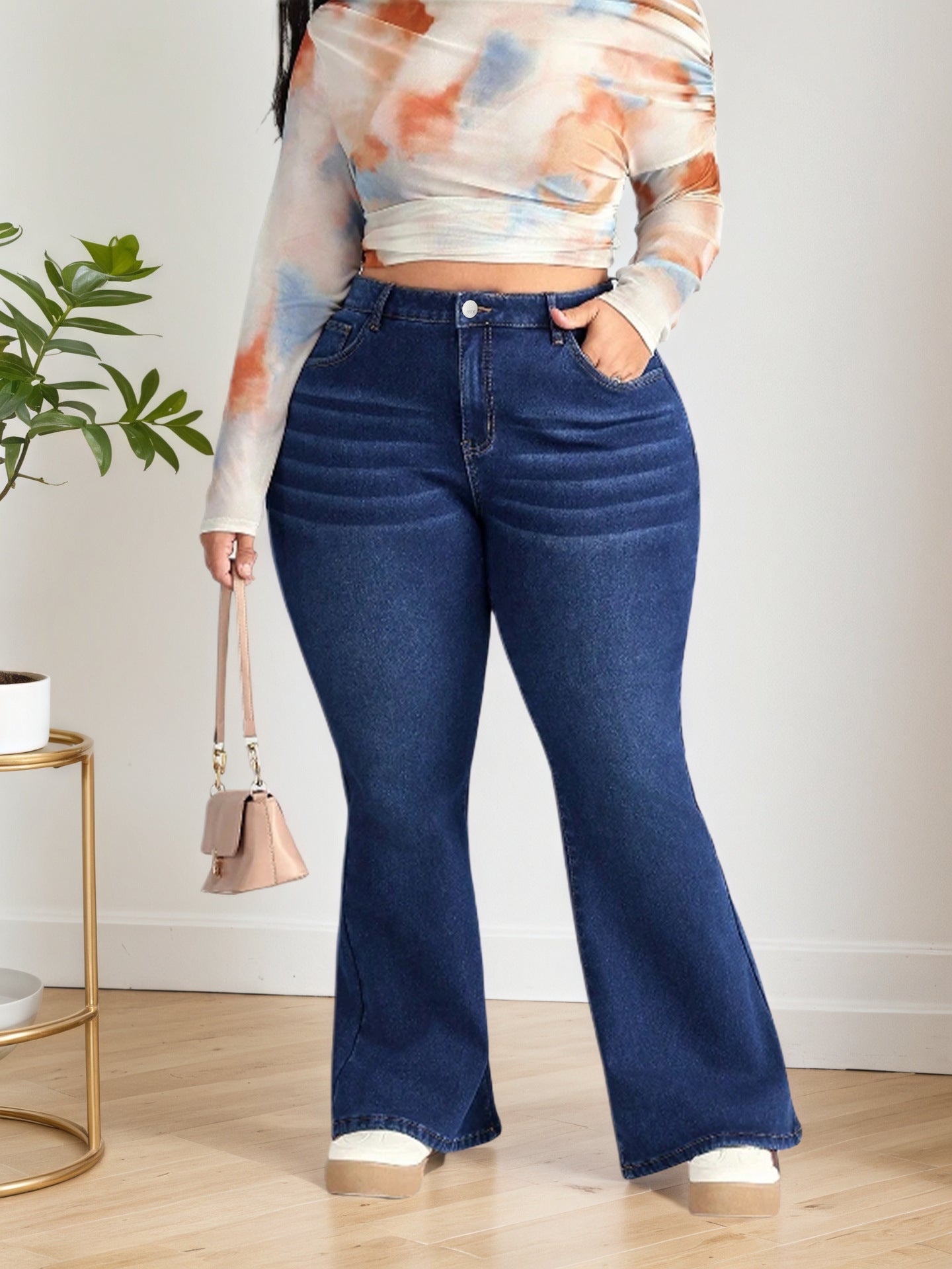 Stretch Flared Quality Casual Tall Slimming Pants