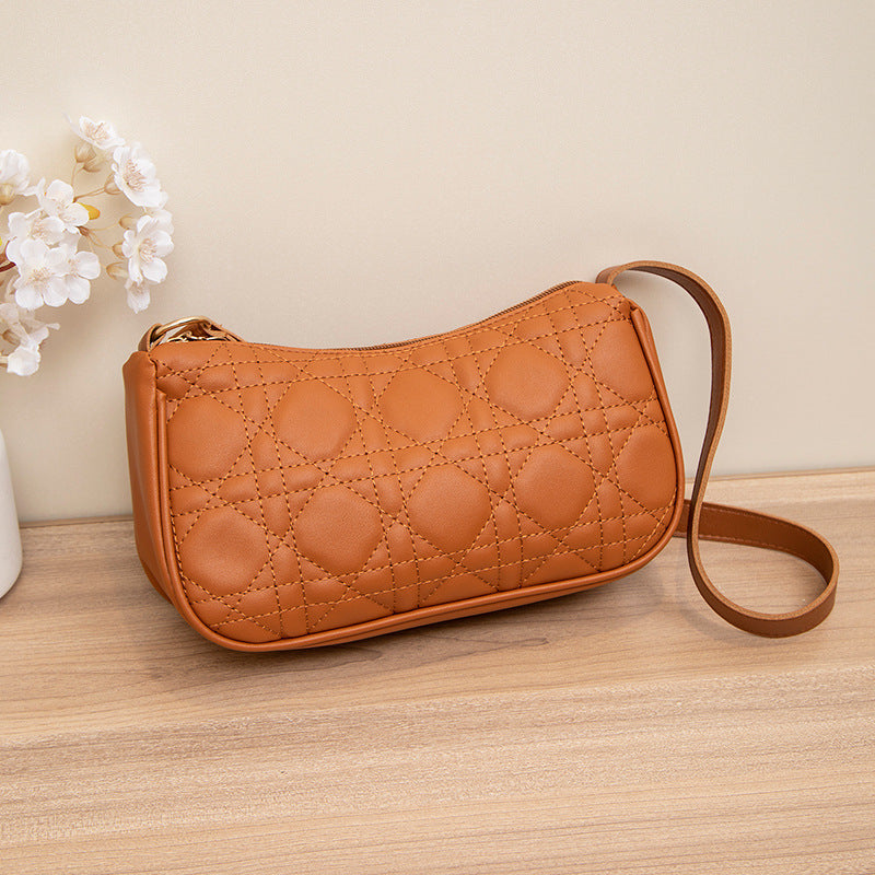 Women's Fashion Diamond Embroidered Underarm Trendy Mini Armpit Bags