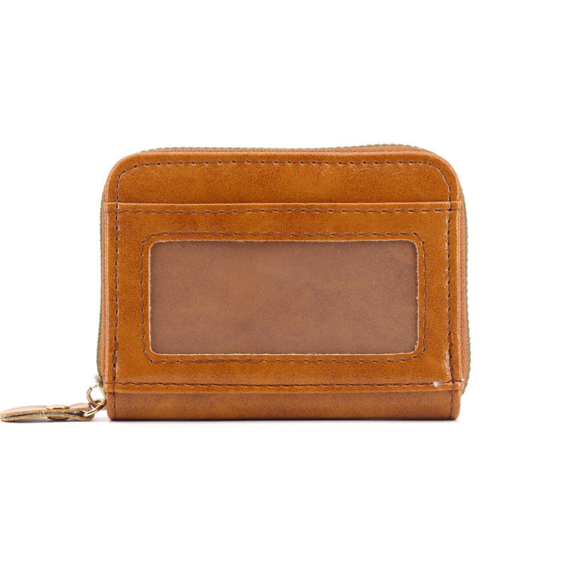 Oil Wax Vintage Organ Multifunctional Multi Card Holder