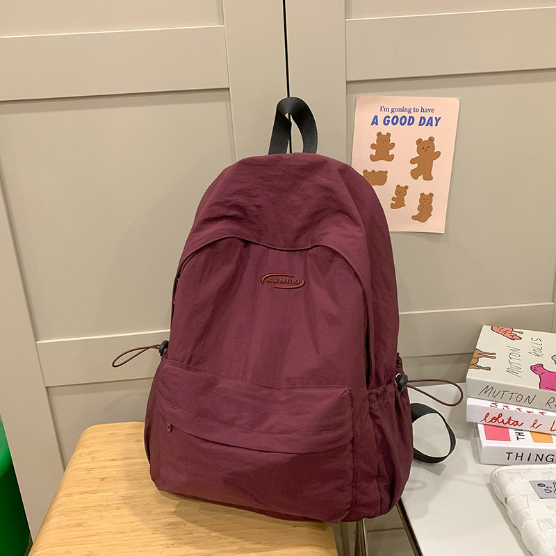 Simple Solid Color For College Female Backpacks