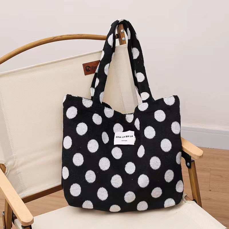 Women's Woolen Fashion Plaid Leopard Print Big Armpit Bags