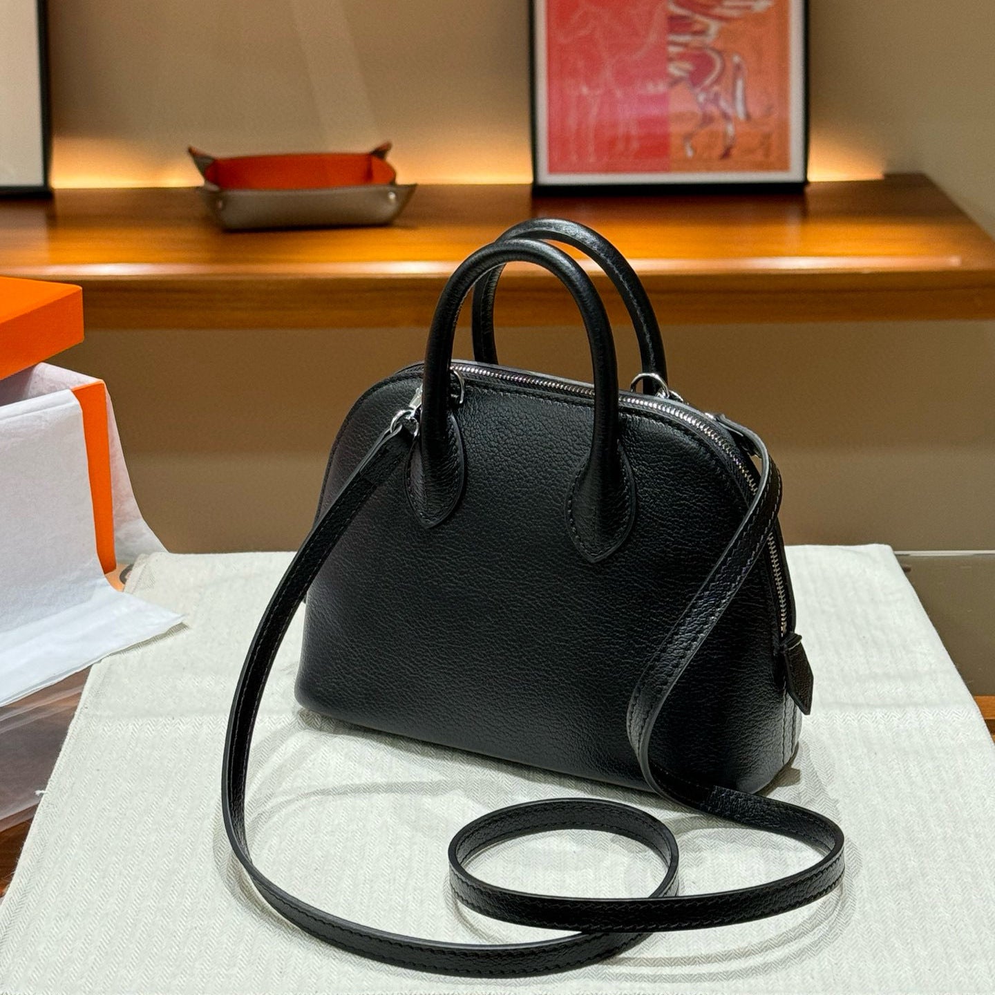 Genuine Leather Goat Pattern Bowling Shell High-grade Crossbody Bags