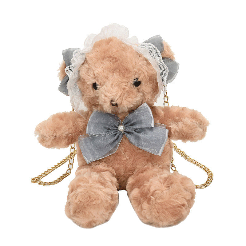 Women's Cute Plush Doll Cartoon Bear Sweet Crossbody Bags