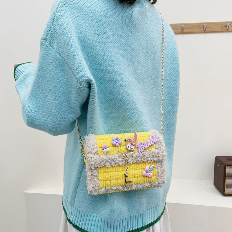 Hand-woven Cartoon Homemade Material For Free Crossbody Bags