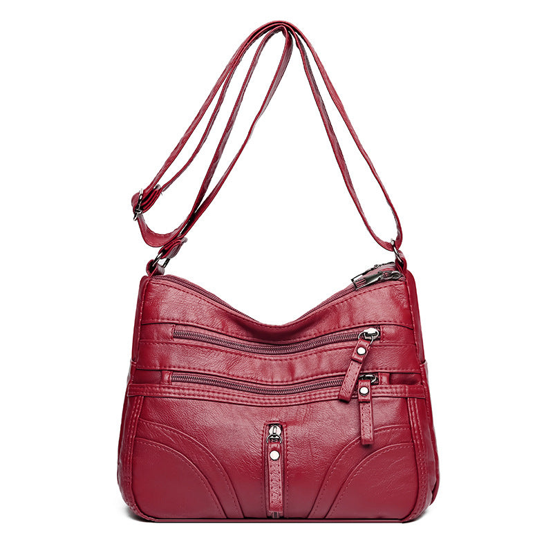 Women's Soft Leather Large Capacity Mother Crossbody Bags