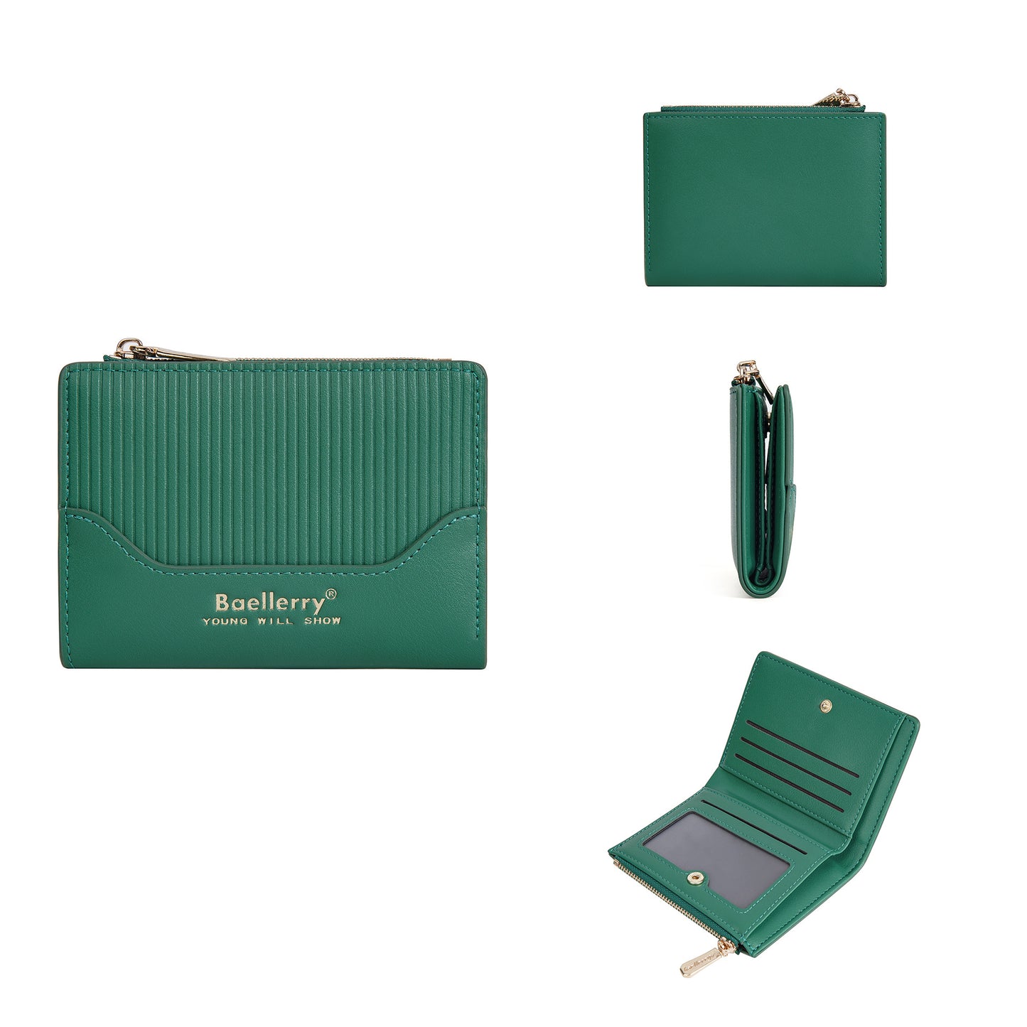 Women's Short Striped Zipper High Sense Female Ladies Wallets