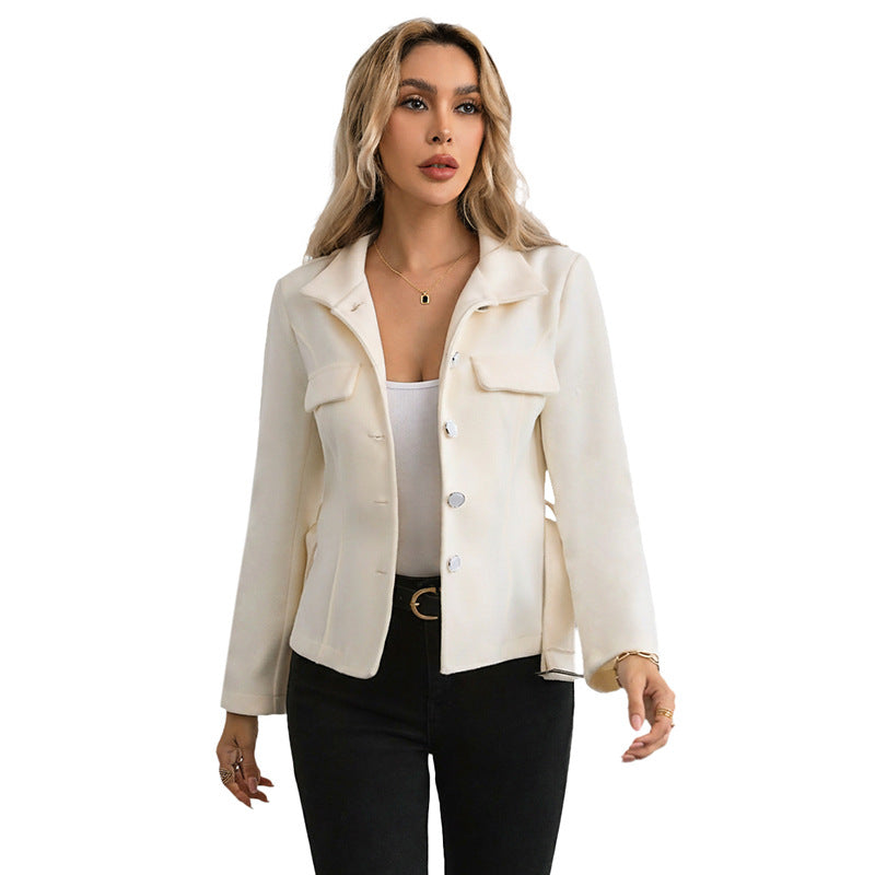 Elegant Commute Style With Stand-up Collar Coats