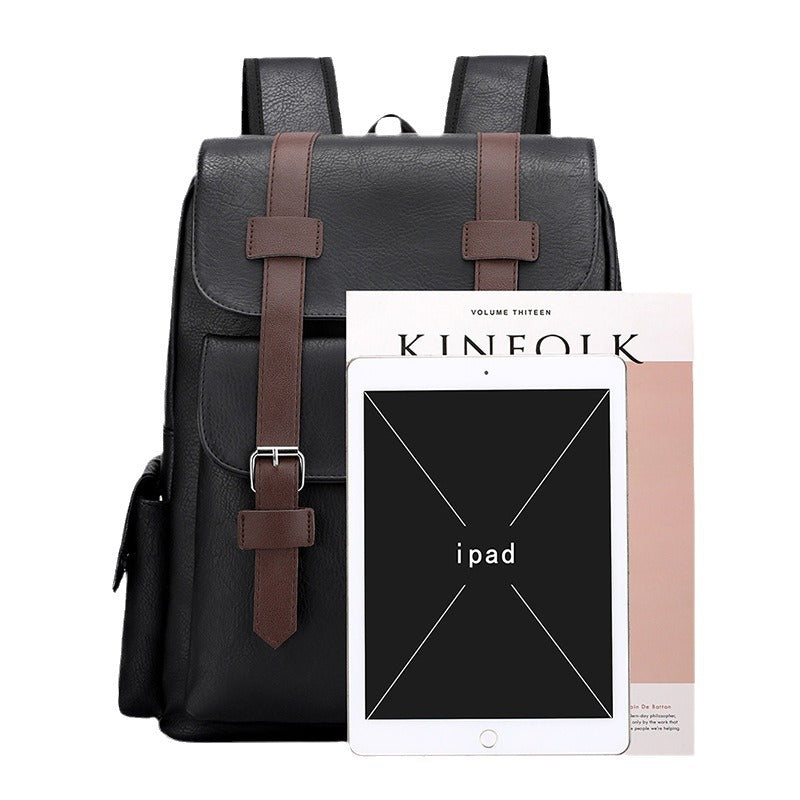 Men's Large Capacity Retro Multifunctional Computer Soft Backpacks