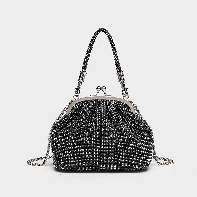 Women's Rhinestone Portable Shell Bezel Setting Brick Crossbody Bags
