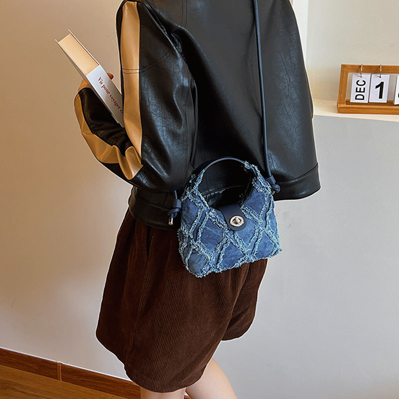 Women's Autumn Design Popular Fashion Rhombus Canvas Crossbody Bags