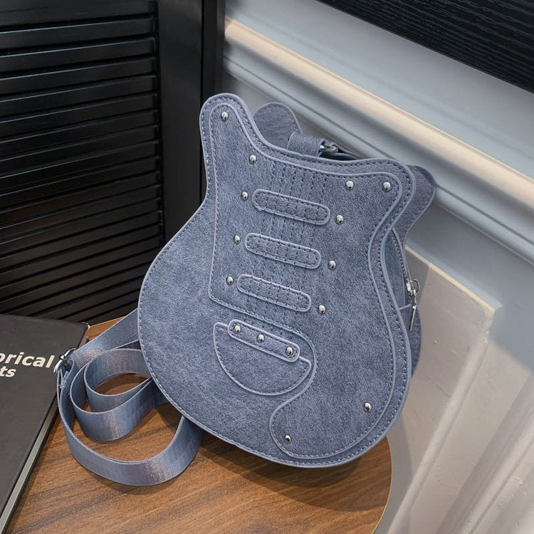 Women's Single Guitar Style Rivet Personalized Creative Crossbody Bags