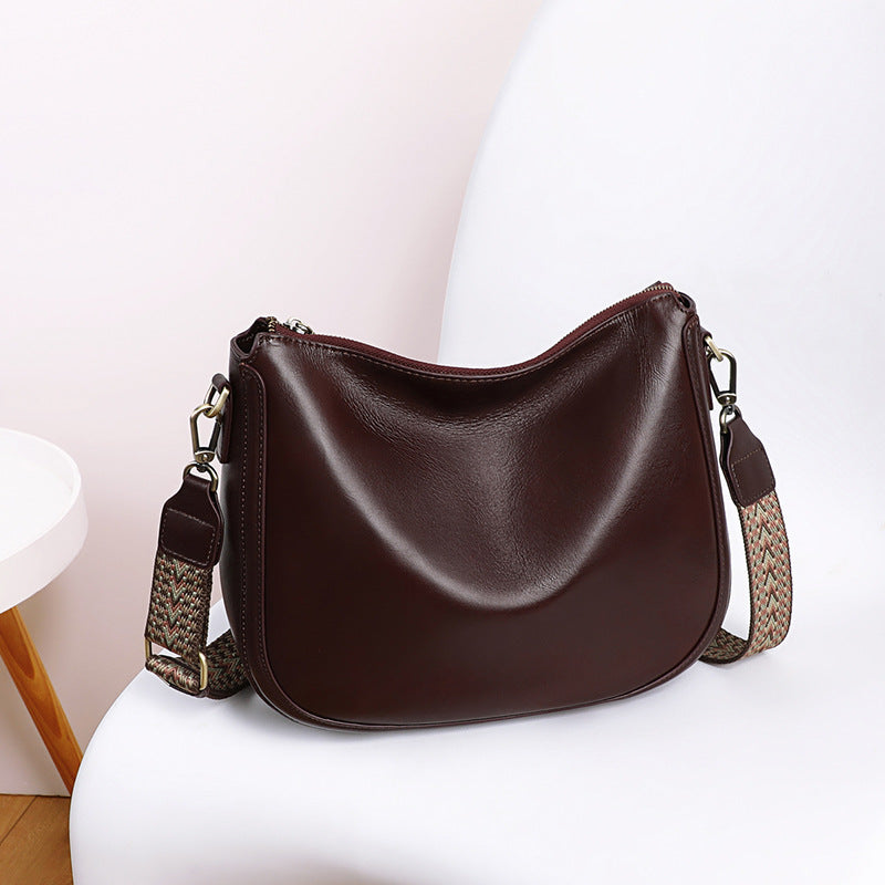 Women's Saddle Genuine Leather Versatile Large Capacity Crossbody Bags