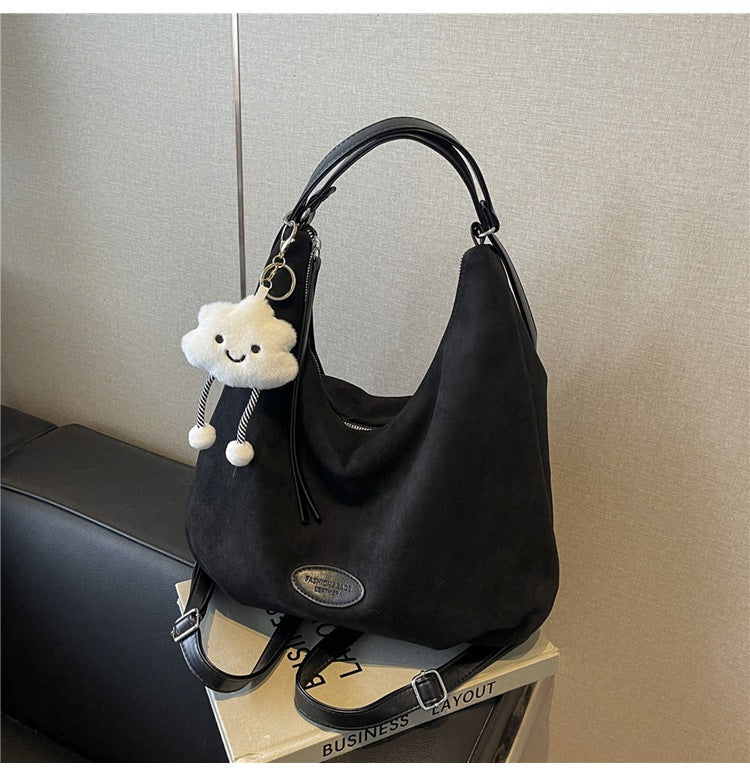 Women's Fashionable Large Capacity Texture Double Suede Crossbody Bags