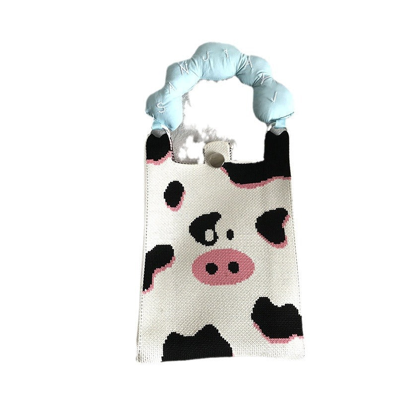 Cute Cartoon Knitted Wool Woven Good Phone Bags