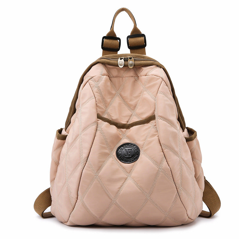 Simple Trendy Plaid Cotton Jacket Versatile Backpacks