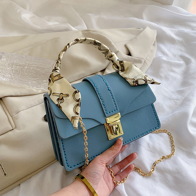 Women's Trendy Handmade Silk Scarf Solid Color Crossbody Bags