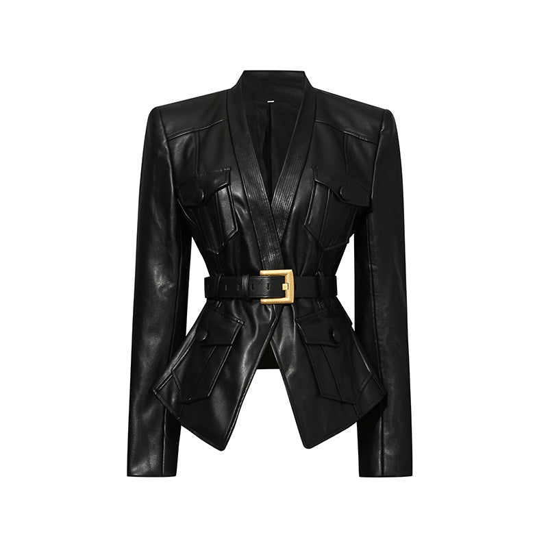 Women's Trendy Autumn Fashion Temperament Pure Color Jackets
