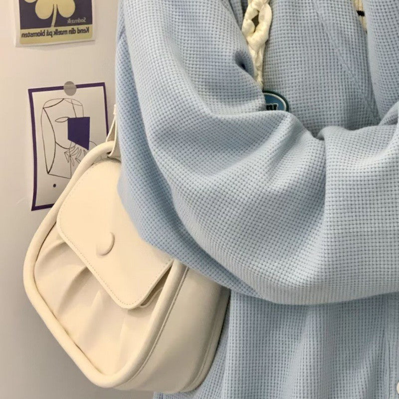 Women's Fashionable Design Textured Pleated Underarm Backpacks