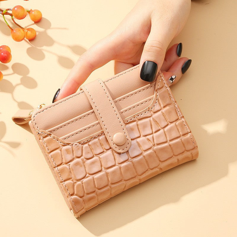 Women's Korean Vintage Crocodile Short Simple Temperament Card Holder