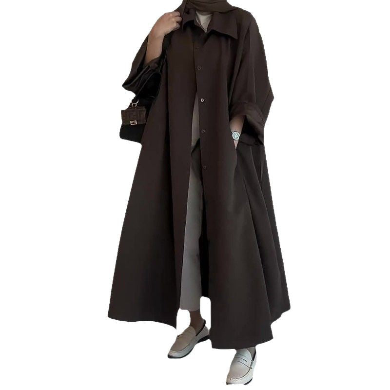 Women's Solid Color Simple Style Loose Versatile Coats