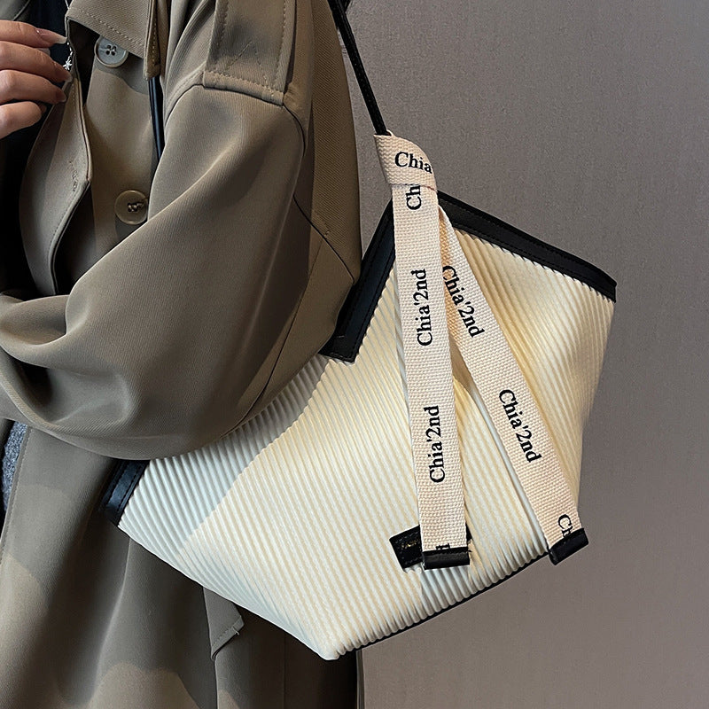 Women's Pattern French Korean Style Commuting Fashion Shoulder Bags