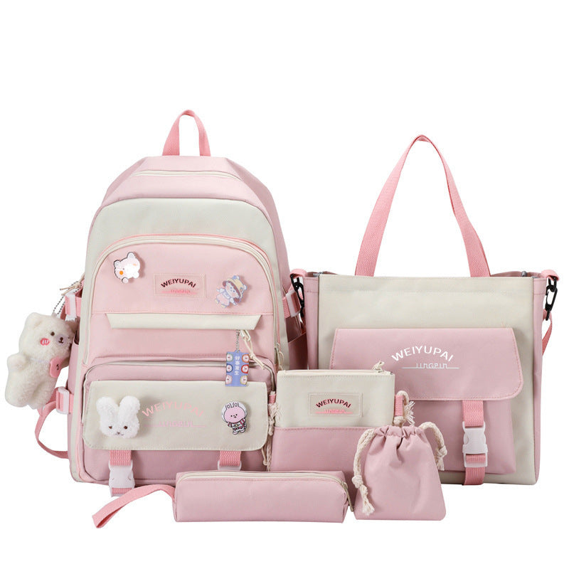 Women's Canvas Korean Fashion Letters Junior High Backpacks