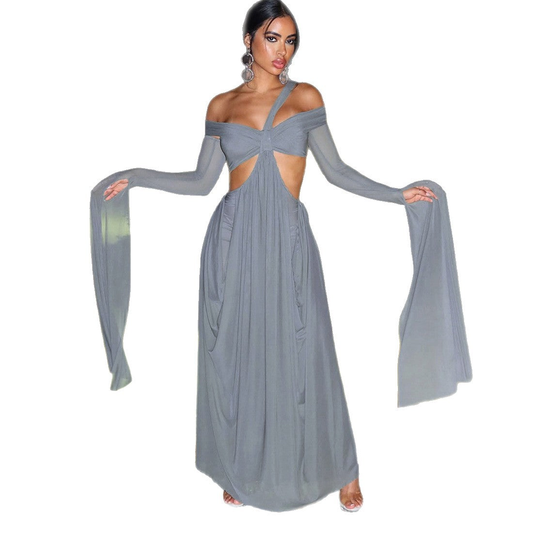 Women's Hanging Leader Set Solid Color Sexy Dresses