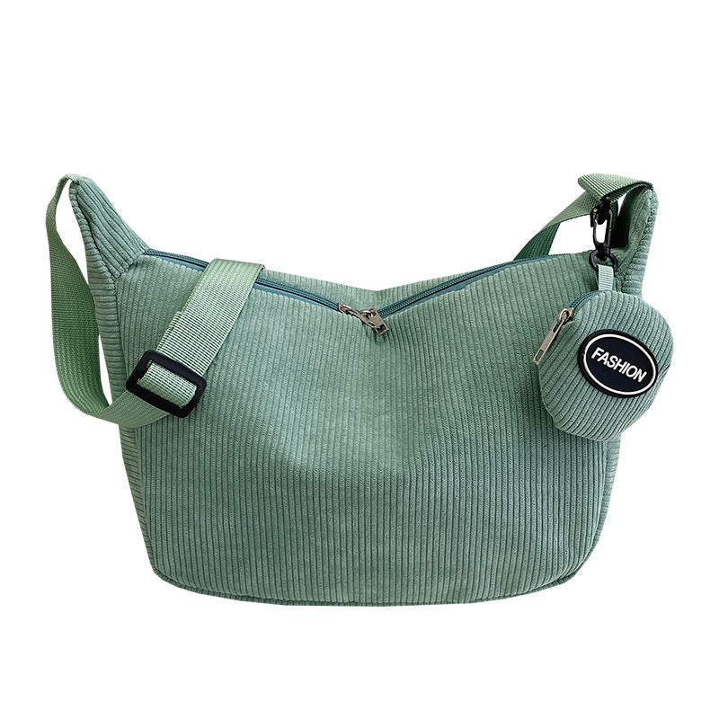 Women's Autumn Corduroy Fashionable Large Capacity Textured Crossbody Bags