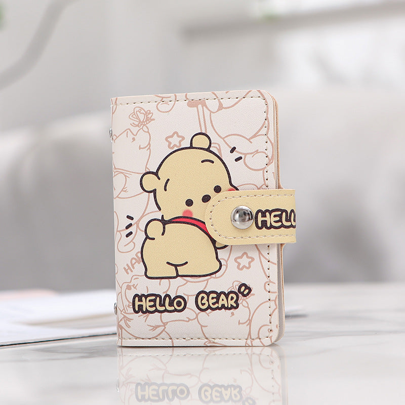 Bear Cartoon Female Personalized Minority Large Capacity Card Holder
