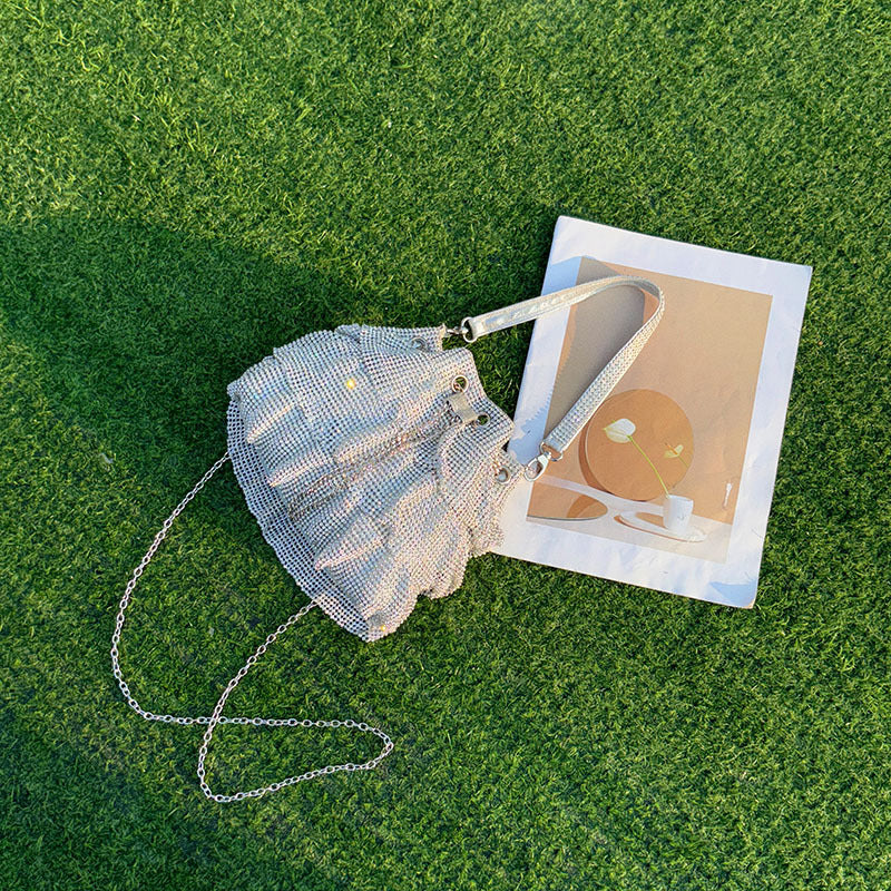 New Shiny Pleated High-grade Simple Graceful Handbags