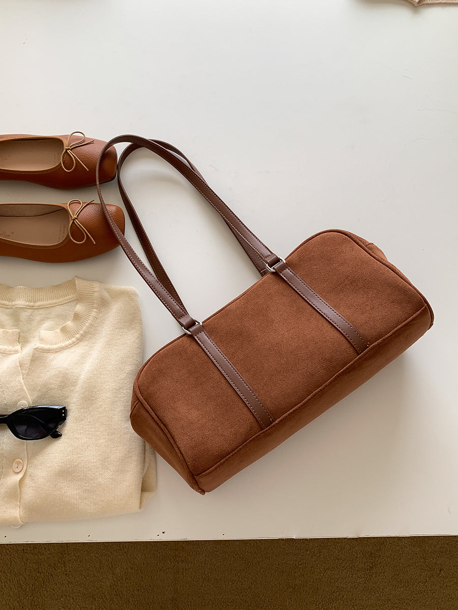 Women's Suede Autumn High-grade Large Capacity Commuter Shoulder Bags