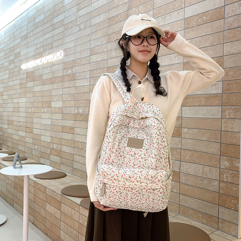 Fresh Flower Heart Computer Early High Backpacks