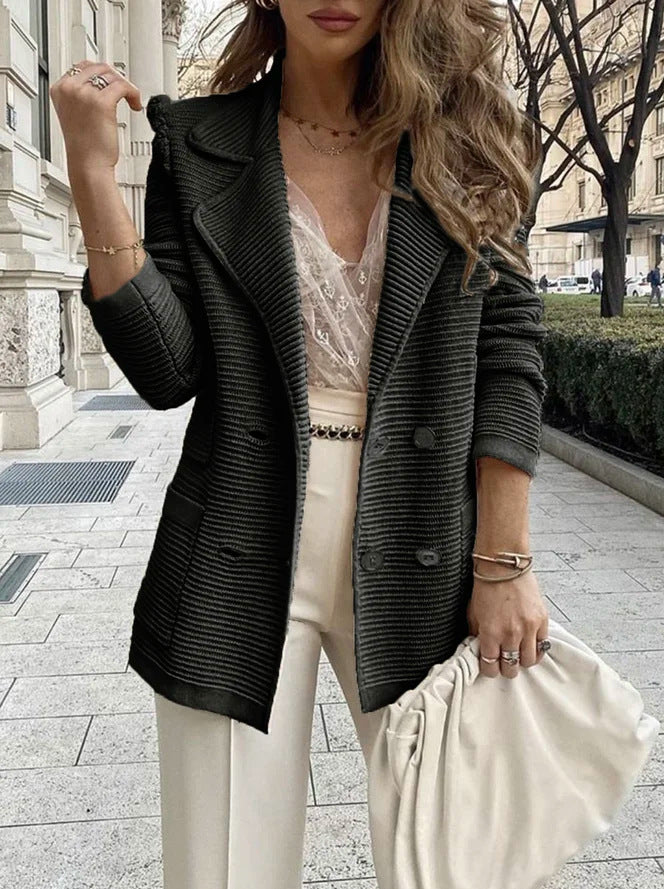 Comfortable Solid Color Rib Fabric Casual Sweaters