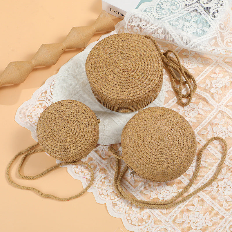Summer Seaside Flower Straw Hand-woven Female Phone Bags