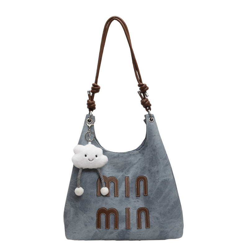 Women's Popular Denim Large Capacity Totes Trendy Tote Bags