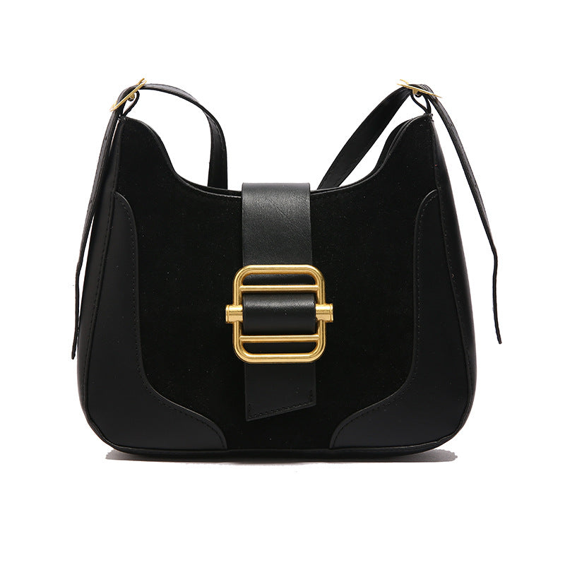 Women's Korean Style Patchwork Retro Contrast Color Underarm Bags