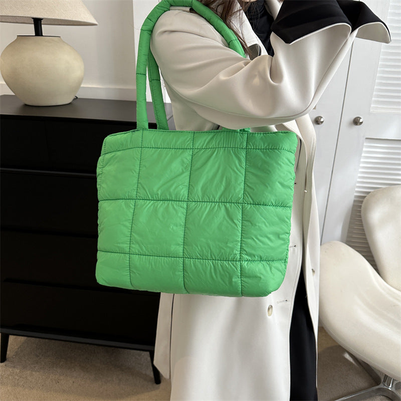 Women's Soft Large Capacity Puff Down Jacket Shoulder Bags