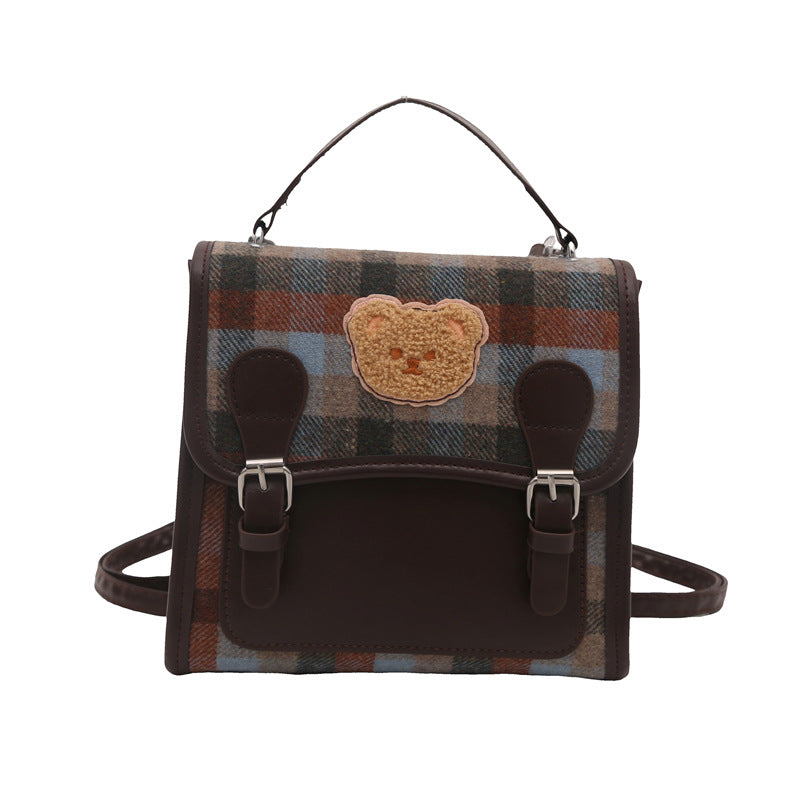 Women's Autumn Fashion Woolen Portable Korean Style Backpacks