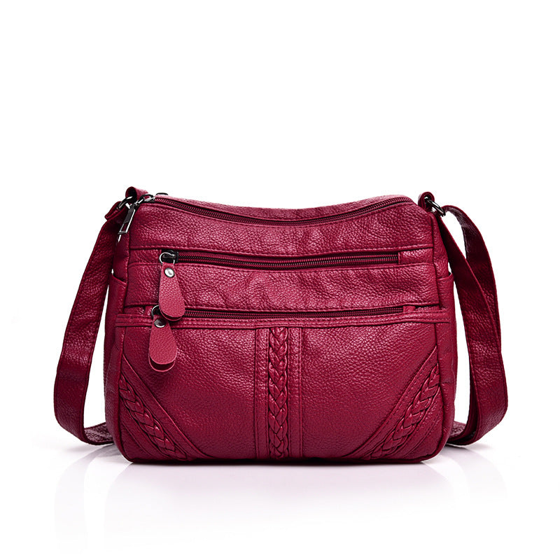 Women's Mother Style Washed Leather Soft Versatile Crossbody Bags
