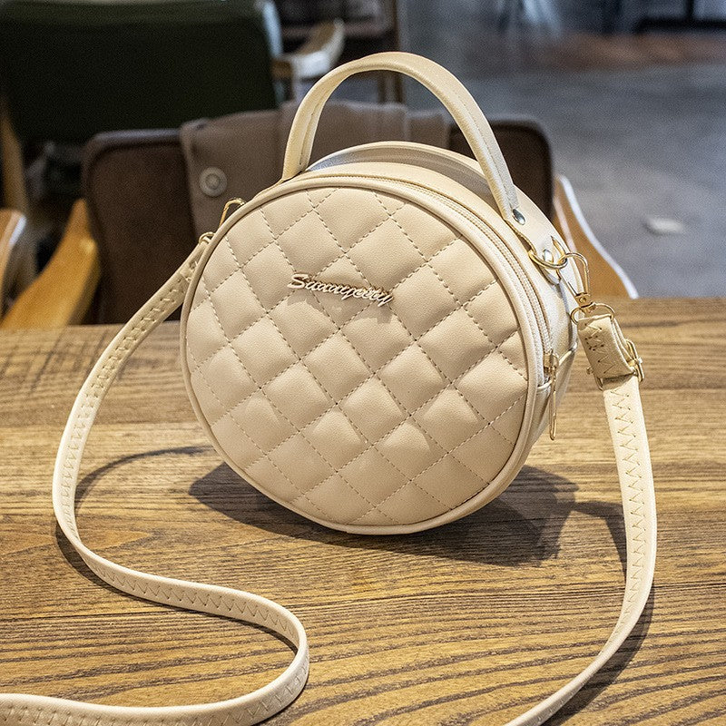 Fashion Diamond Embroidered Portable Round Leisure Crossbody Bags
