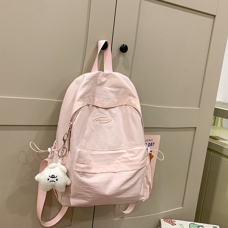 Simple Solid Color For College Female Backpacks