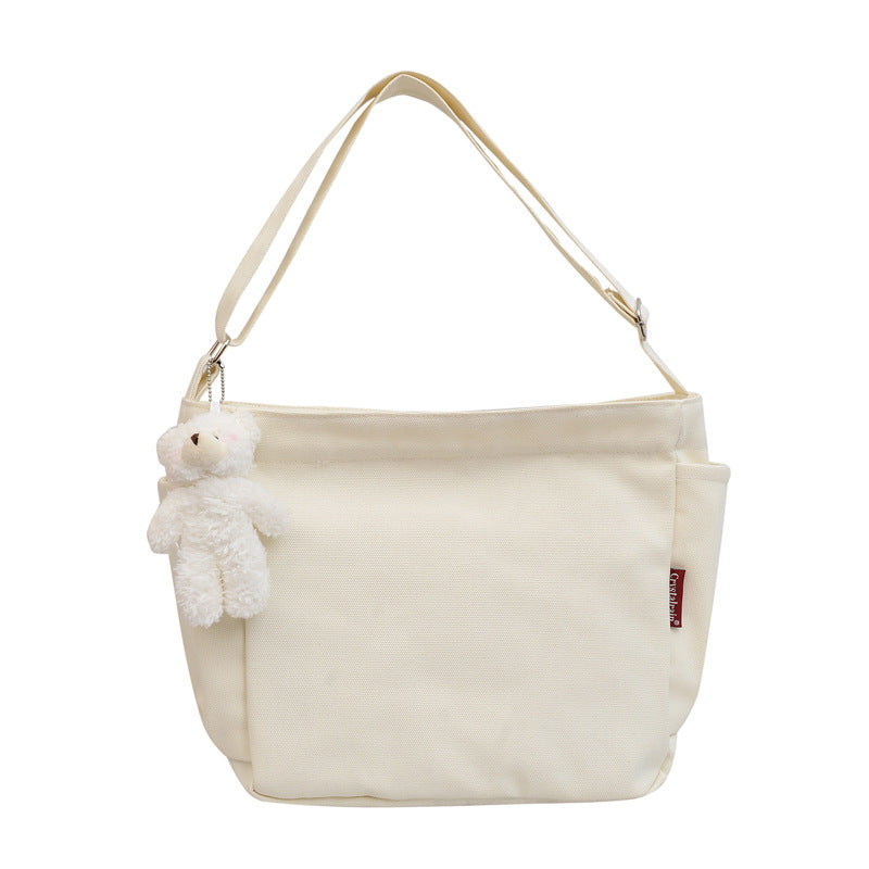 Women's Korean Style Canvas Large Simple Fashion Shoulder Bags