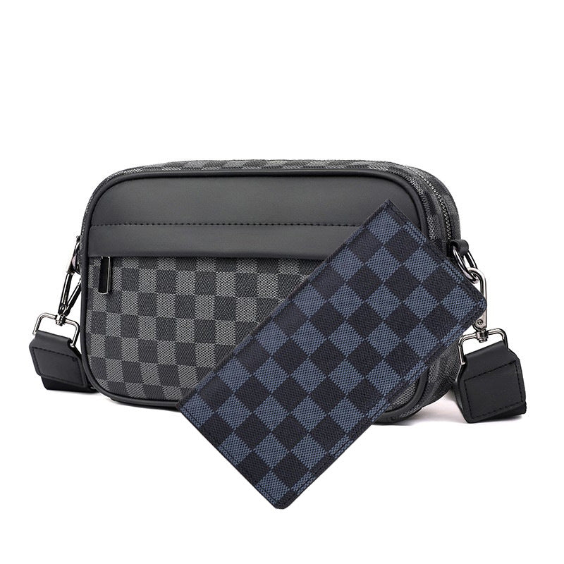 Men's Plaid Trendy Korean Style Daily Street Men's Shoulder Bags