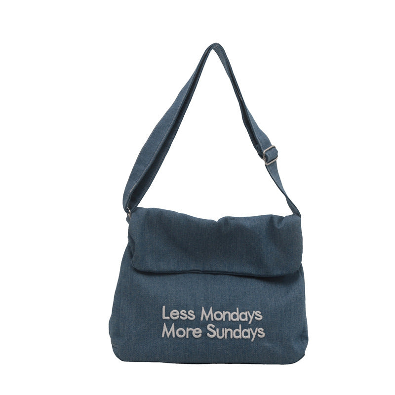 Retro Minority Denim Canvas Large Capacity Crossbody Bags