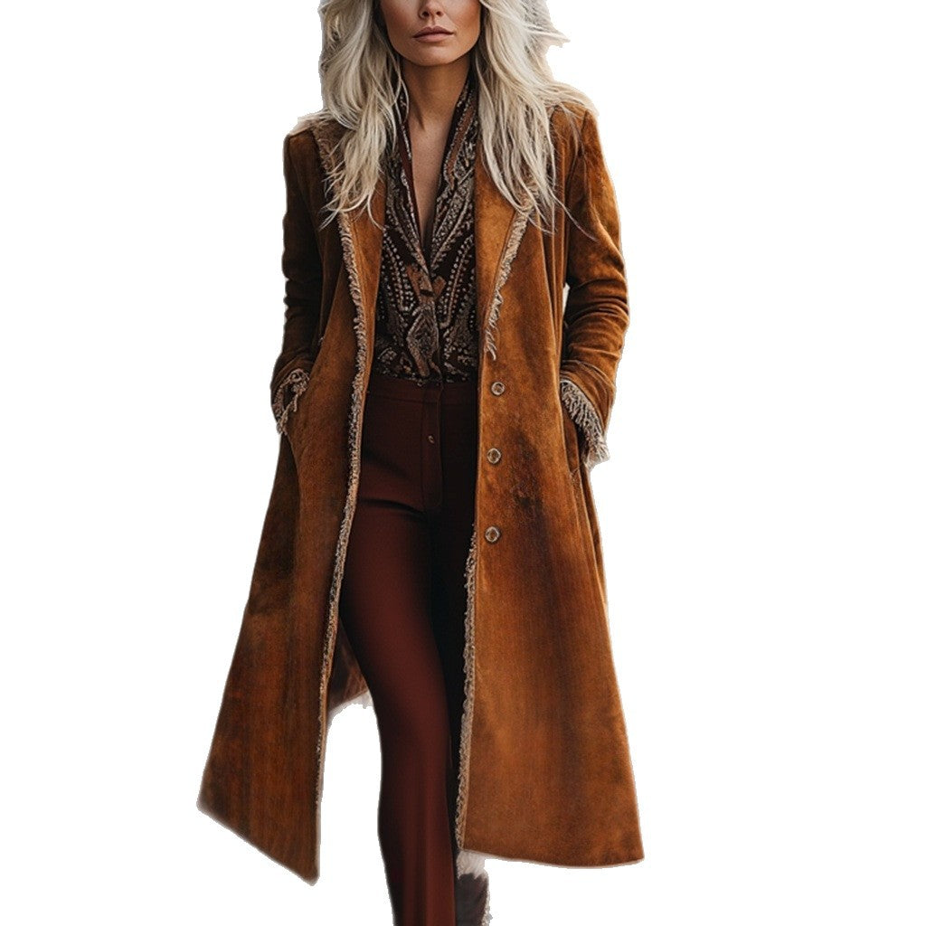 Women's Denim Western Retro Clothes Fashionable Warm Coats
