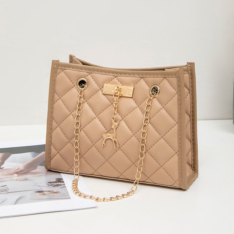 Unique Women's Embroidered Diamond Plaid Classic Ladies Bags