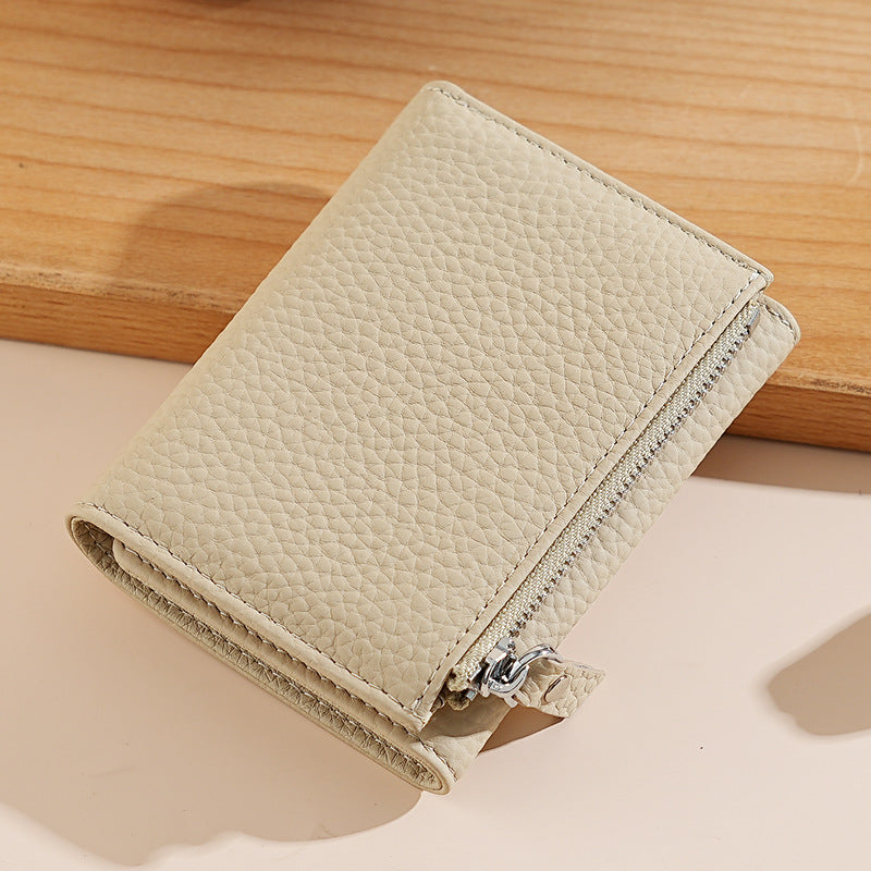 Women's Genuine Leather Integrated Multifunctional Cowhide Zipper Bags