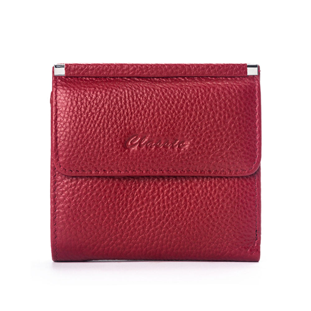Women's Genuine Leather High-grade Short First Layer Ladies Wallets