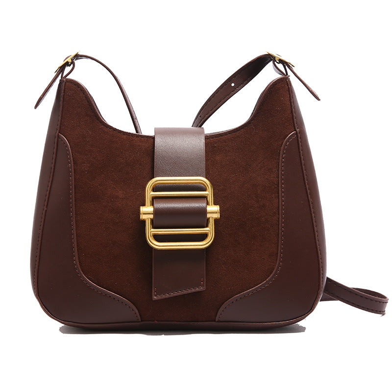 Women's Korean Style Patchwork Retro Contrast Color Underarm Bags